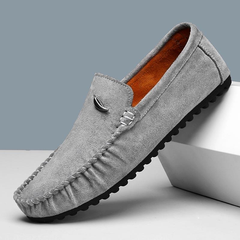 Men's Plus Size Rose Bean Soft Leather Casual Shoes - Red Pointed Toe Summer Trend