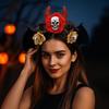 Simulation Flowers Halloween Skull Headband Dark Day of The Dead Hairband  Festive Decorations