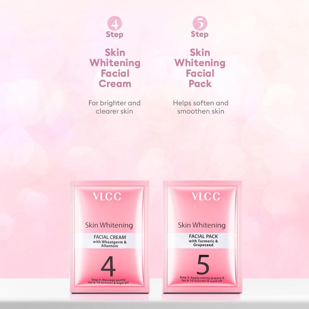 VLCC Skin Whitening Facial Kit 75g Pack of 3 for Brightening, Exfoliating and Even Complexion