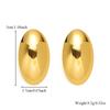 18K Gold-Plated Stainless Steel Oval Stud Earrings - Smooth, Non-Fading, High-End Feel