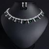 Women's Light Luxury Design Elegant Tassel Zircon Necklace Earring Set Fashionable And Versatile Niche Design Sense Set