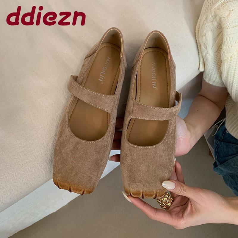 Fashion Female Slip On Footwear Shallow Ladies Mary Janes Flats Shoes Casual Fashion Square Toe Women Flats With Shoes lady