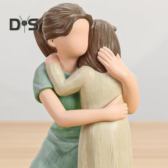 Mutter-Tochter-Figur aus Kunstharz, Mutter-Tochter-Umarmungsstatue, Geburtstagsgeschenk zum Muttertag für Schlafzimmer, Wohnzimmer-Dekor