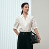 Sancai 2026 Summer Women's Relaxed Fit Lapel White Shirt