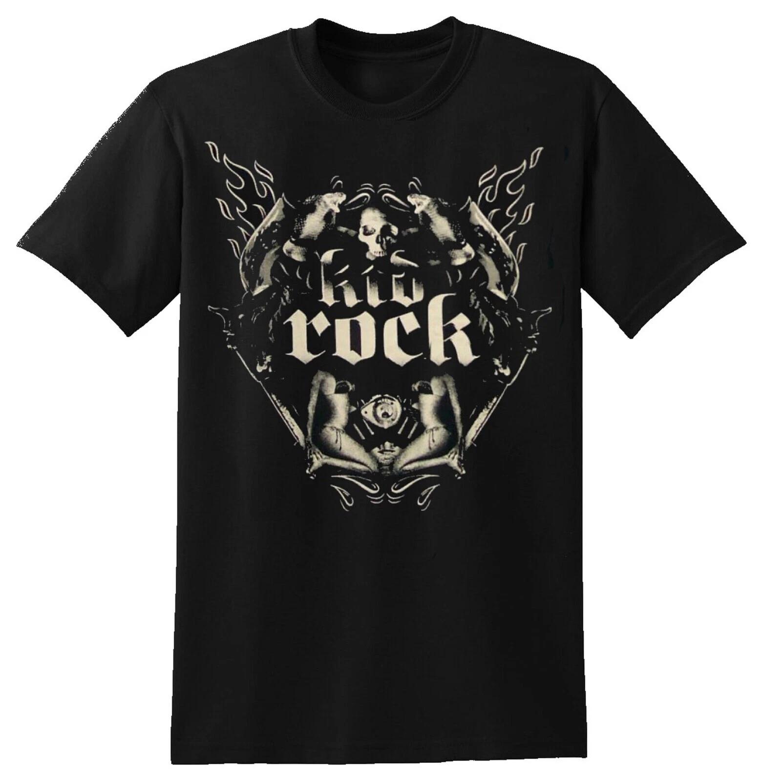 KID ROCK cd lgo ROCK TOTEM FLAMES Official SHIRT SMALL New OOP devil cause cocky 3XL