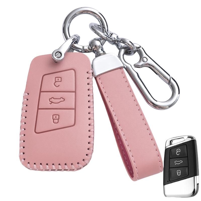 

Кожаный чехол для ключа автомобиля, брелок для VW Volkseagen Passat B8 Magotan, для Skoda Superb A7 Kodiaq, держатель для сиденья, сумка, аксессуары