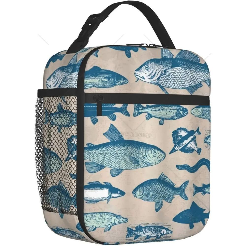Shark Cute Underwater Animal Portable Lunch Bag for Women/Men Insulated Reusable Lunch Box for Office Work School Picnic Beach