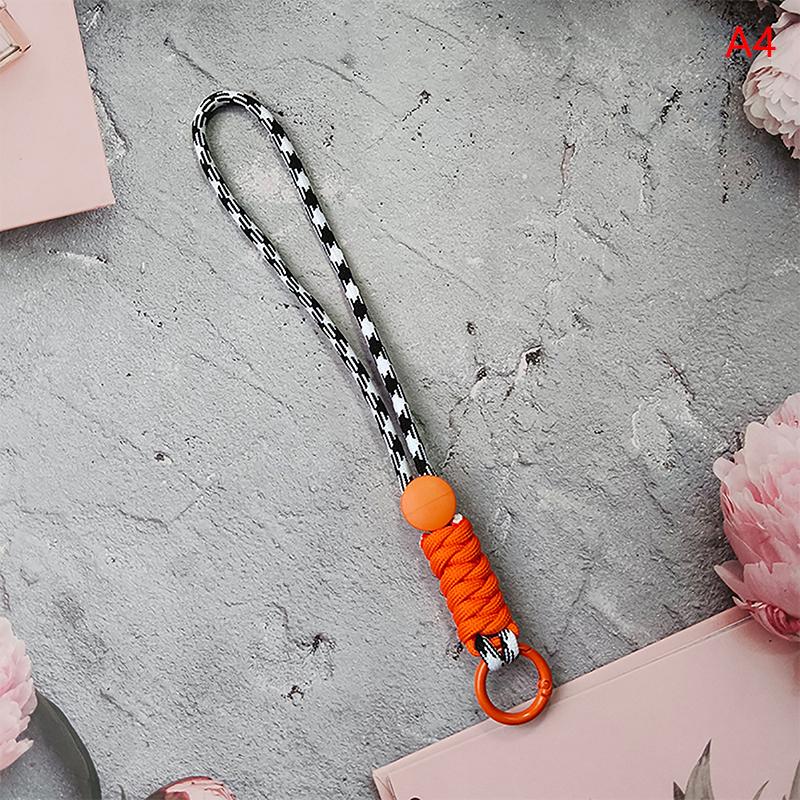 1Pc Color Combination Knot Mobile Lanyard Creative Short Braided Lanyard Mobile Phone Case Key Ring Can Be Detachable Anti-Loss