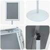 Podium Poster Stand Silver 33 X 33 X 123 Cm PVC and Steel