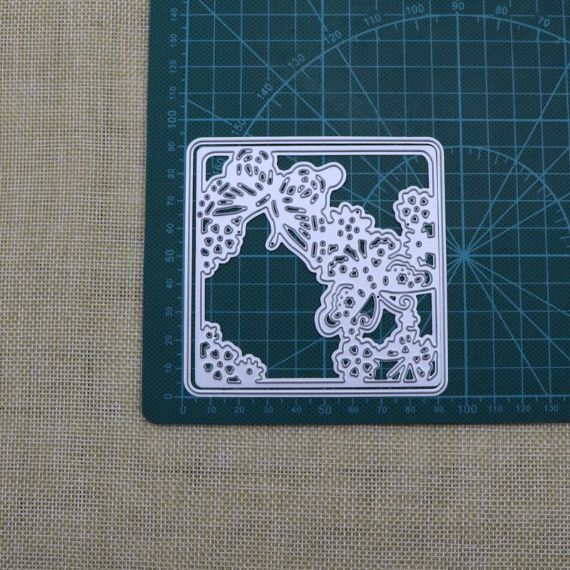 

Новые вырубные штампы Бабочка Цветок Квадратная рамка Скрапбукинг Металлические вырубные штампы для бумажного творчества серебряный