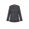 Xiaoxiangfeng Same Style Autumn and Winter Short Jacket Black and White Plaid Women's Large Size Slim-fit Fit
