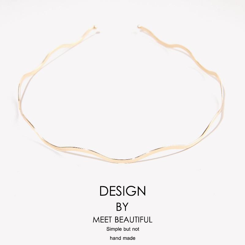 Semplici Cerchietti Metallici Dorati a Onda Eleganti Cerchietti a Onda Moda Donna Cerchio per Capelli Accessori per Acconciature