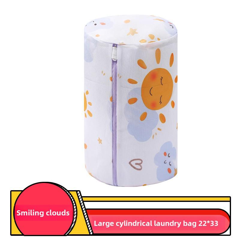 Sada sáčků na praní ze síťoviny s potiskem pro jemné prádlo – válcové sáčky na podprsenku a prádlo