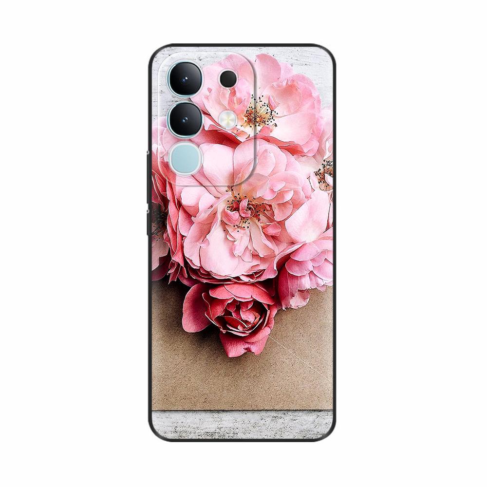For Vivo Y29 4G Case Cover 2025 Lovely Flowers Soft Silicone Capa Phone Cases For Vivo Y29 4G Case Cartoon Shockproof Bags Coque