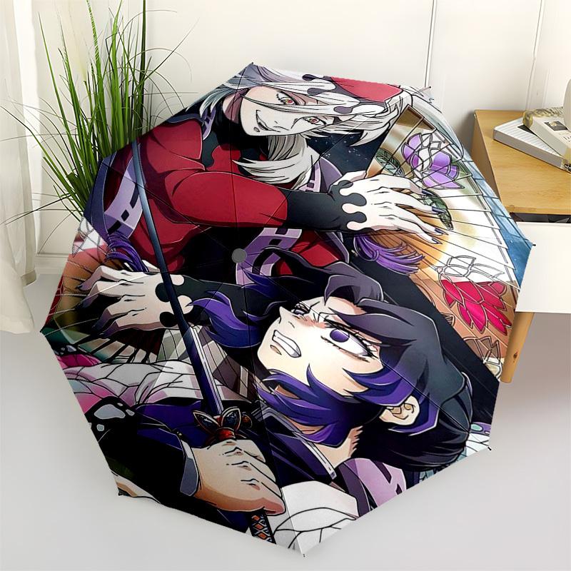 

1pc Automagic Open Close Outdoor Umbrella with 3-Fold Design, Featuring Anime Characters from Demon Slayer: Kimetsu no Yaiba - Perfect for Outdoo