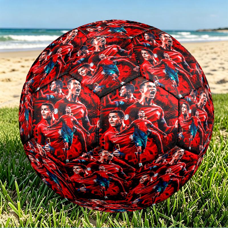 Pallone da Calcio Cristiano Ronaldo Misura 5, Pallone da Calcio in PU Resistente all'Usura per Allenamento e Pratica Quotidiana, Regalo di Compleanno per Appassionati di Calcio