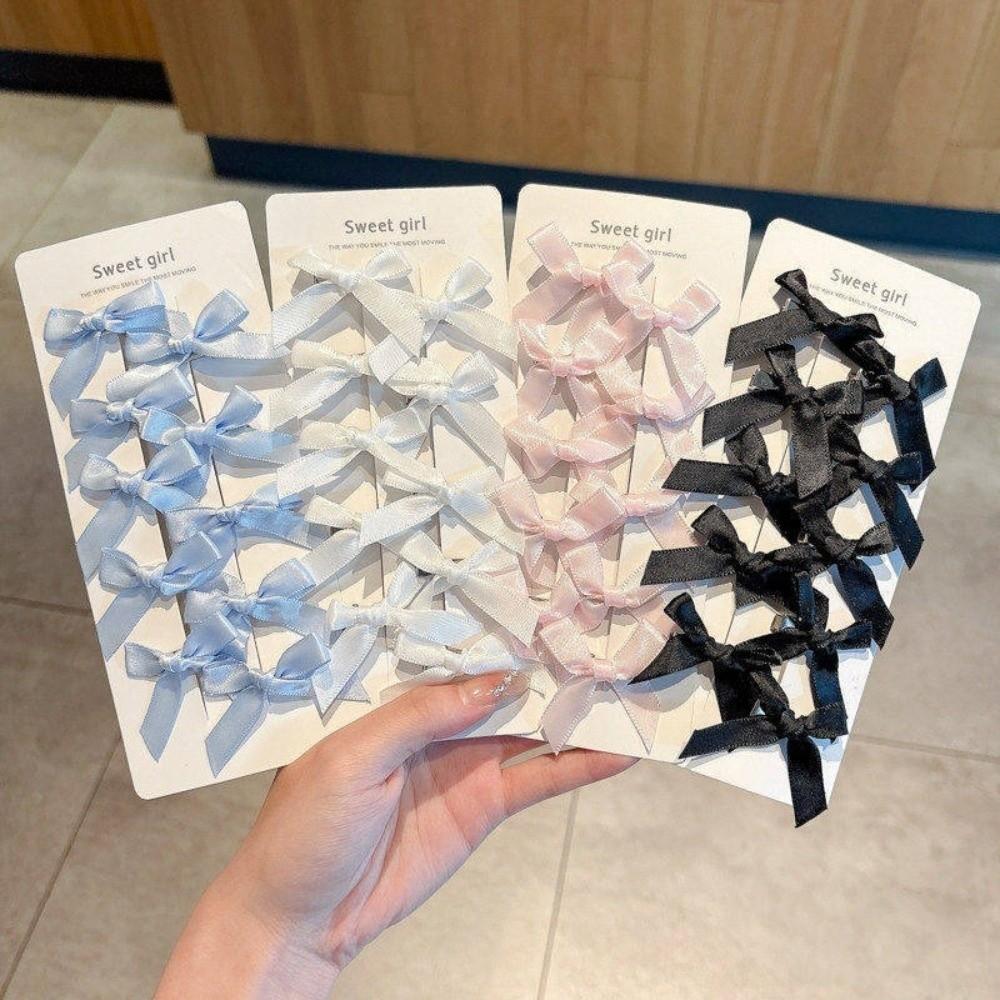 10Pcs Mini Bow Hairpin Ballet Style Duckbill Hair Clip Cute Ribbon Hair Clips Girls and Women