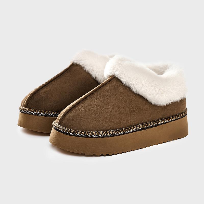 Cotton shoes women's autumn and winter new indoor home anti-skid heightening warm piled thickened all-inclusive cotton slippers