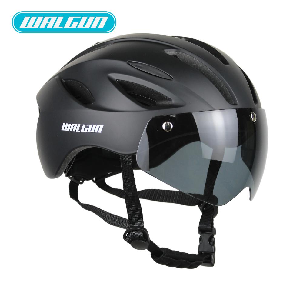 Walgun Lightweight Breathable Bicycle Helmet With Sun Goggle Men Women Bicycle Helmet Sunglasses Shield Road MTB Cycling Helmets