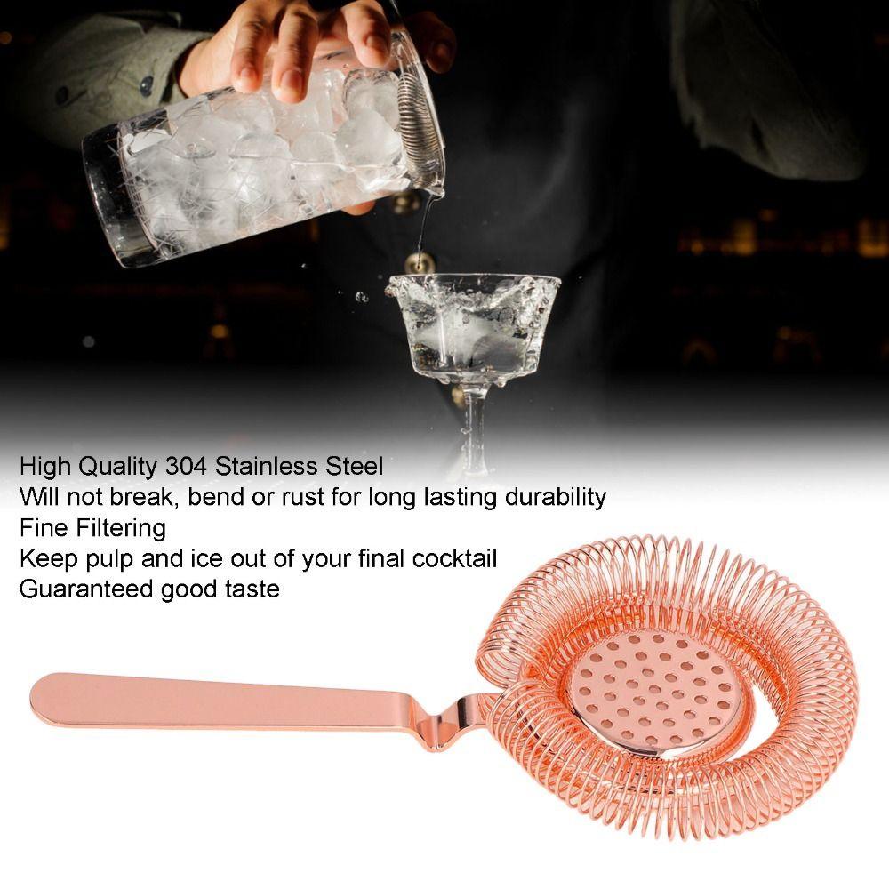 With Handle Cocktail Strainer Stainless Steel Drink Strainer Professional Ice Filter Bar