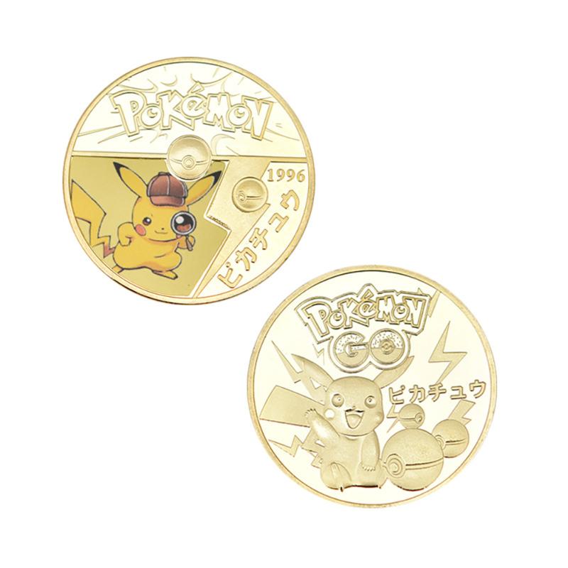 Pokemon Pikachu Commemorative Coin With Gift Box Cartoon Anime Commemorative Badge For Fans