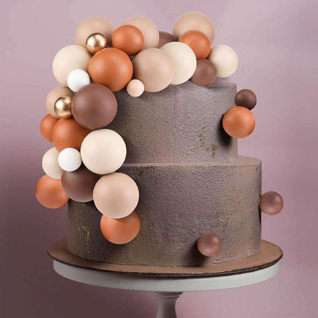 80 pcs Boules Cake Topper Mini Ballons Boule en Mousse Cake Toppers Cake Insert Topper pour Décoration de Fête d'Anniversaire Baby Shower