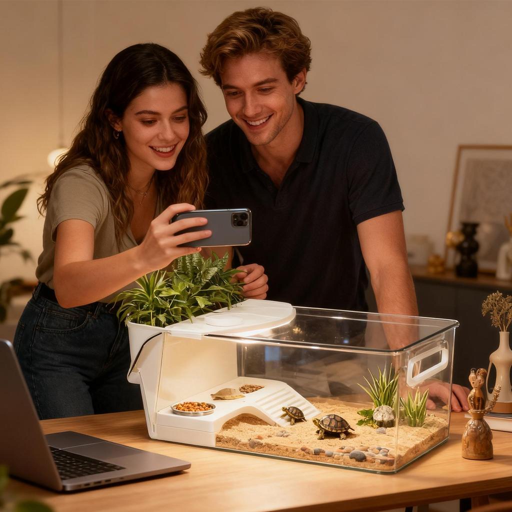 Large Turtle Tank Detachable Slider Reptile Accessories Clear Tortoise Tank Reptile Enclosure For Tree Frog Salamanders Crayfish