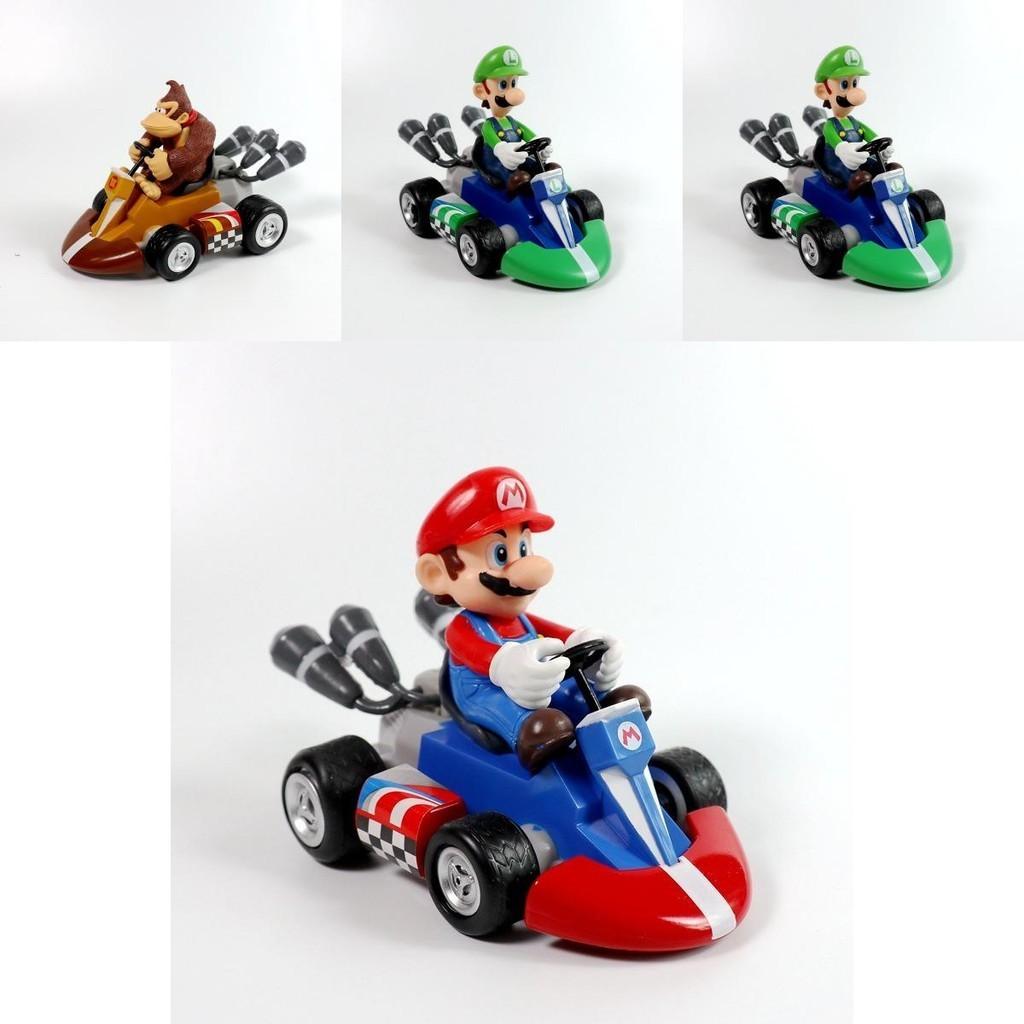 Gifts Super Mario Kart Princess Peach Pull Back Figure Car Pvc Toy Collection With Dismantlable Limbs