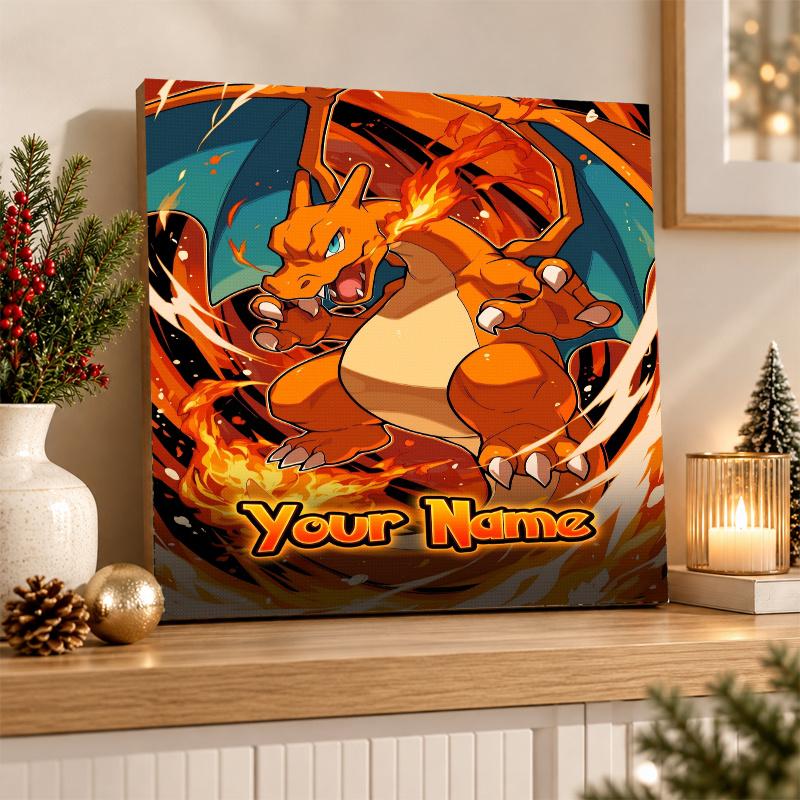 Charizard Custom Name Diamond Painting Personalized 5D Full Drill DIY Diamond Art Home Decor