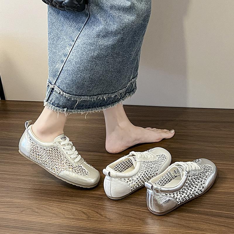 2025 summer new mesh breathable flat-bottomed German training shoes women's sports and leisure shoes lightweight retro versatile Forrest Gump shoes