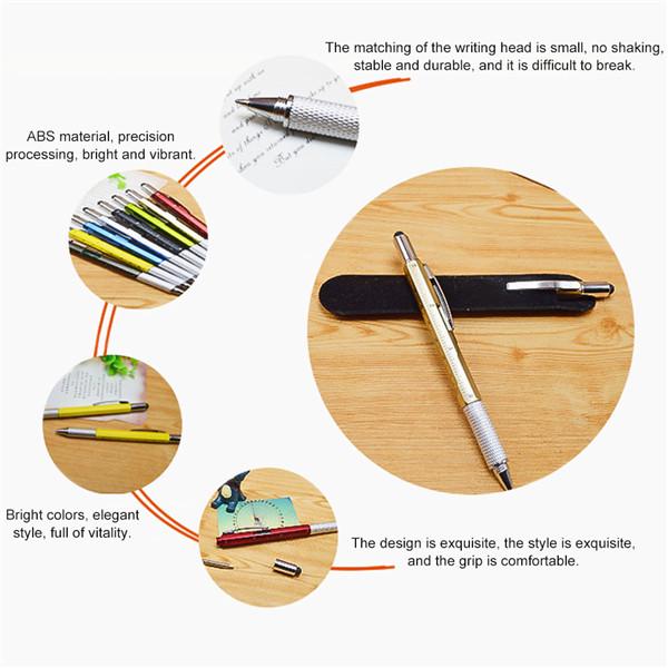 Ballpoint Pen Level Gauge Scale Screwdriver Tool Touch Capacitor Pen Office Supplies Multifuncationa