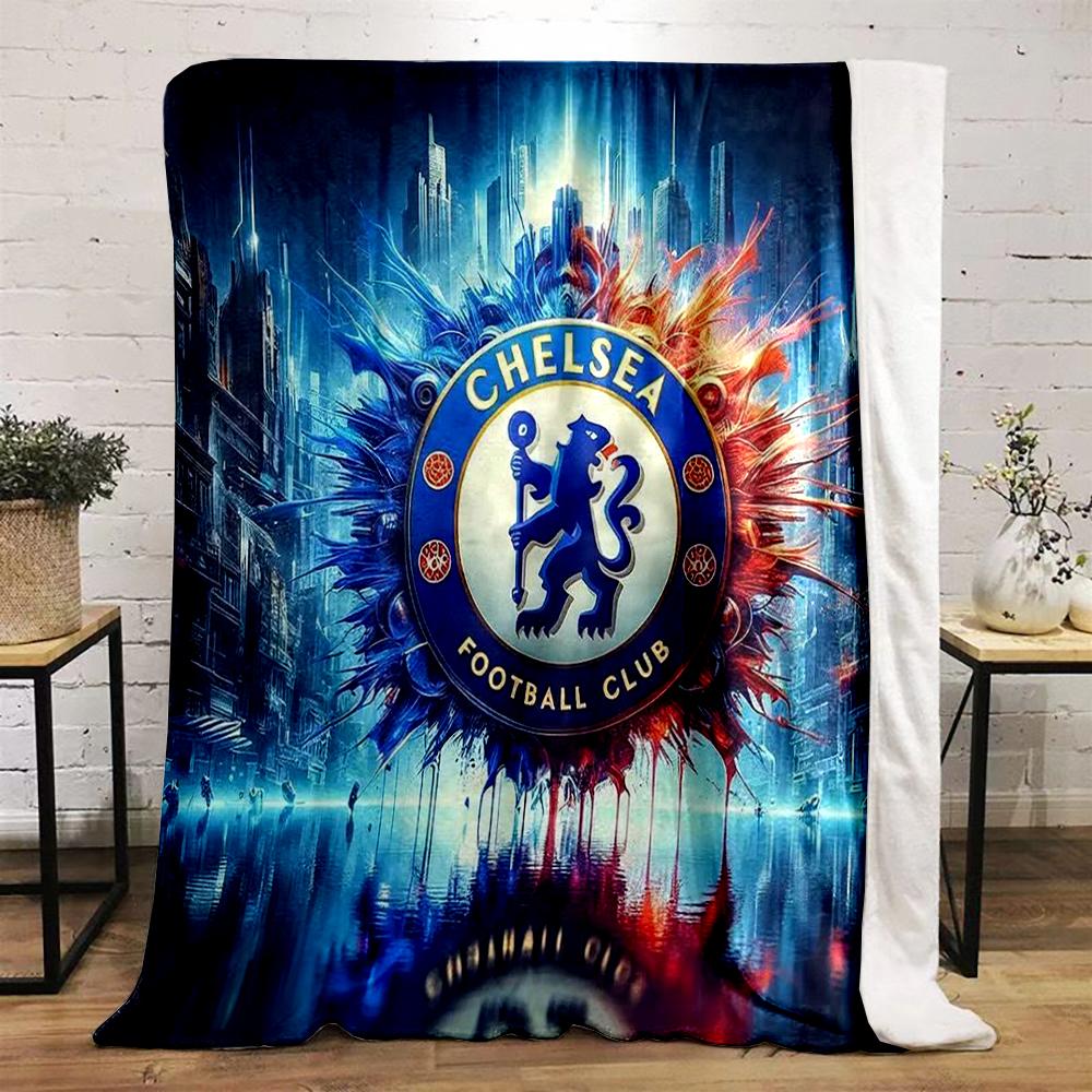 Chelsea Football Club Designed Flannel Blanket for Bedroom, Living Room, Sofa, and Nap