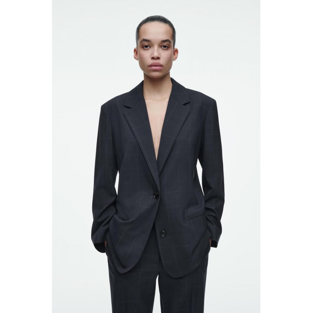 

Cos Japan Oversized Window Pane Check Blazer navy/check/42
