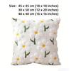 Embroidery Daisy Spring Pillow Covers Soft Plush Throw Pillow Cases  Home Sofa Decor