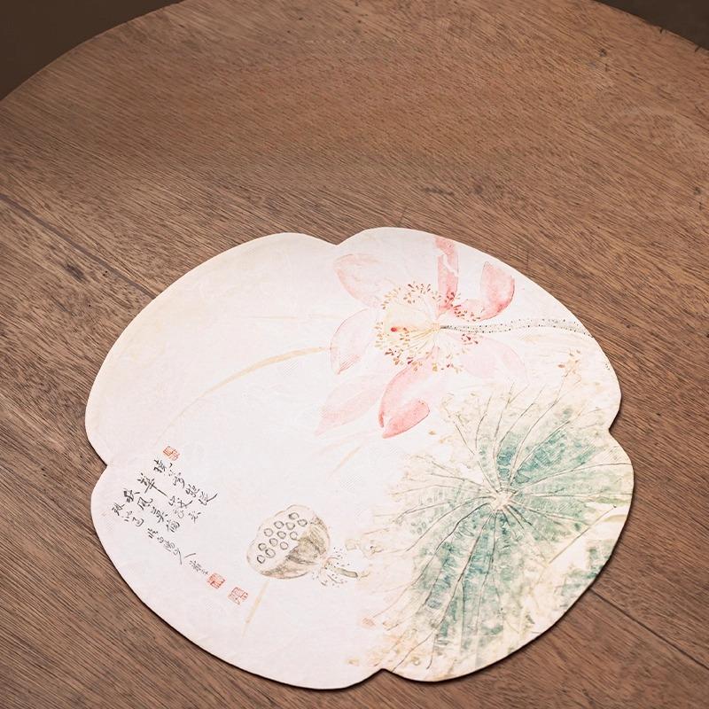 Chinese Zen Waterproof and Heat-insulated Tea Party, National Style Double-sided Tea Table Mat, Dry Brewing Tea Table Cloth