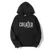Created with A Purpose Hoodie Faith Hoodies Bible Saying Mikina s kapucí Unisex svetr s dlouhým rukávem Křesťanské mikiny Topy