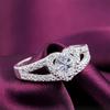 2025 Hübsche 925 Silberfarbe Kristall romantisches Herz Diamantringe Für Frauen Mode Party Geschenke Luxus Hochzeitsaccessoires Schmuck