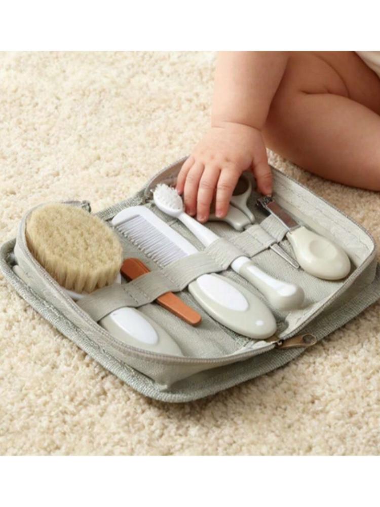 

6pcs Newborn Safety Care Set, Including Hairbrush, Comb,Nail Clippers, Toothbrush Essential Grooming Kit for Baby Boys and Girls серый