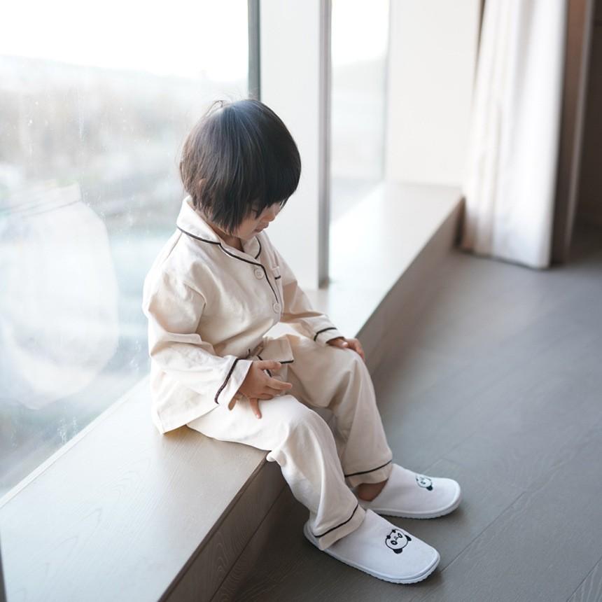 Conjuntos de pijamas soltos simples para bebês meninos e meninas primavera outono, manga longa, algodão sólido, 2 peças, 0-5 anos