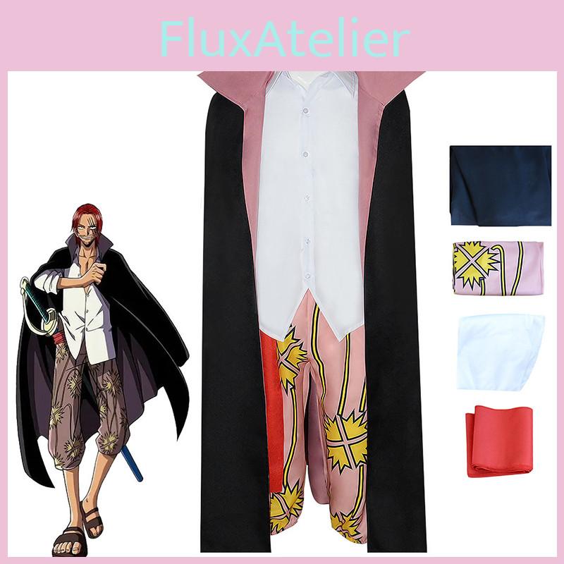 One Piece Shanks Cosplay Kostümset für Halloween und Rollenspiele, strapazierfähig und atmungsaktiv, farbecht