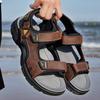 Summer Men's Leather Outdoor  Sport Sandals  Casual Non-Slip Beach Sandals