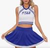 Lady Lazy Cheerleader Perfect for and Blue Costume, Miniskirt, Midriff-Baring, Photoshoots, Cosplay, Cross-Dressing, Cute, Short, Above-the-Knee,