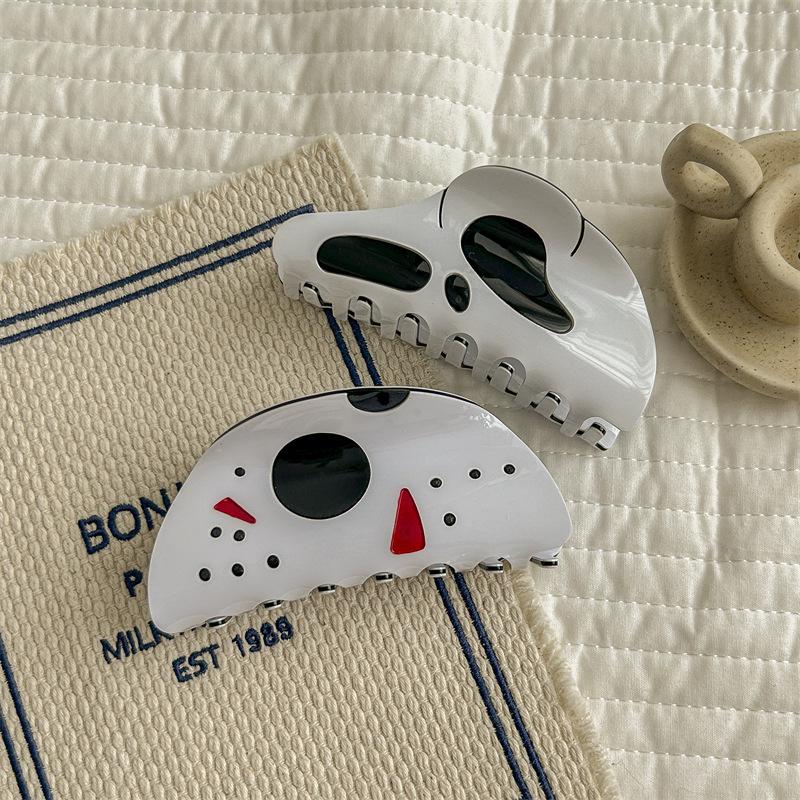 Lustige Halloween-Haarnadel mit Totenkopf-Hai-Clip für Damen