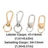 40pcs Gold Swiveling Clasps Silver Lobster Claw Clasps Purse Making Lobster Clasps  Packpack,
