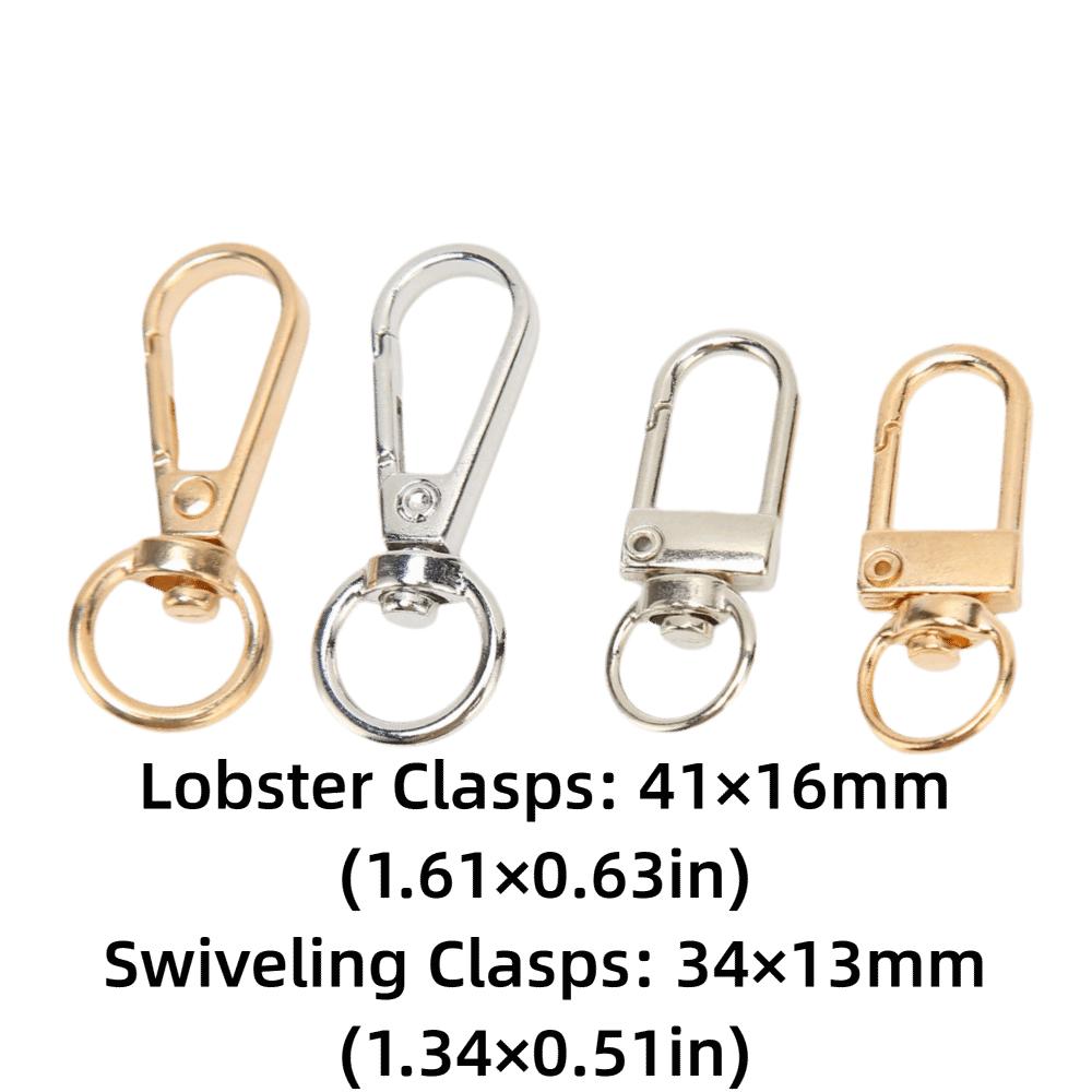 40pcs Gold Swiveling Clasps Silver Lobster Claw Clasps Purse Making Lobster Clasps Packpack,