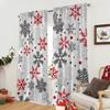 Christmas Curtains Living Room Snowflake Winter Xmas Snow Flake Drapes Holiday Semi Sheer Made Of Polyester Area Window Treatment