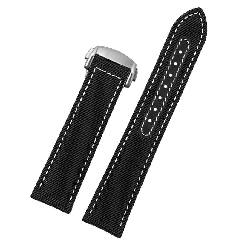 Blue nylon leather strap For Omega New Seamaster 300 Super Master AT150 Fabric Leather AQUA TERRA men's strap 19mm 20mm