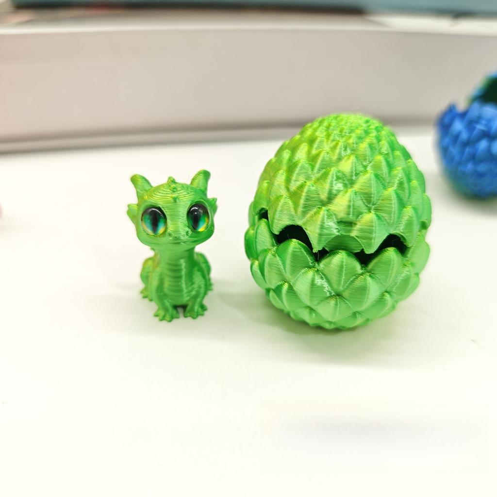 3D Printed Dragon Egg Figures Animal Toys MIni Dragon Fidget Toys Simulation Eyes Home Accessories Desktop Decor Kids Toy Gift