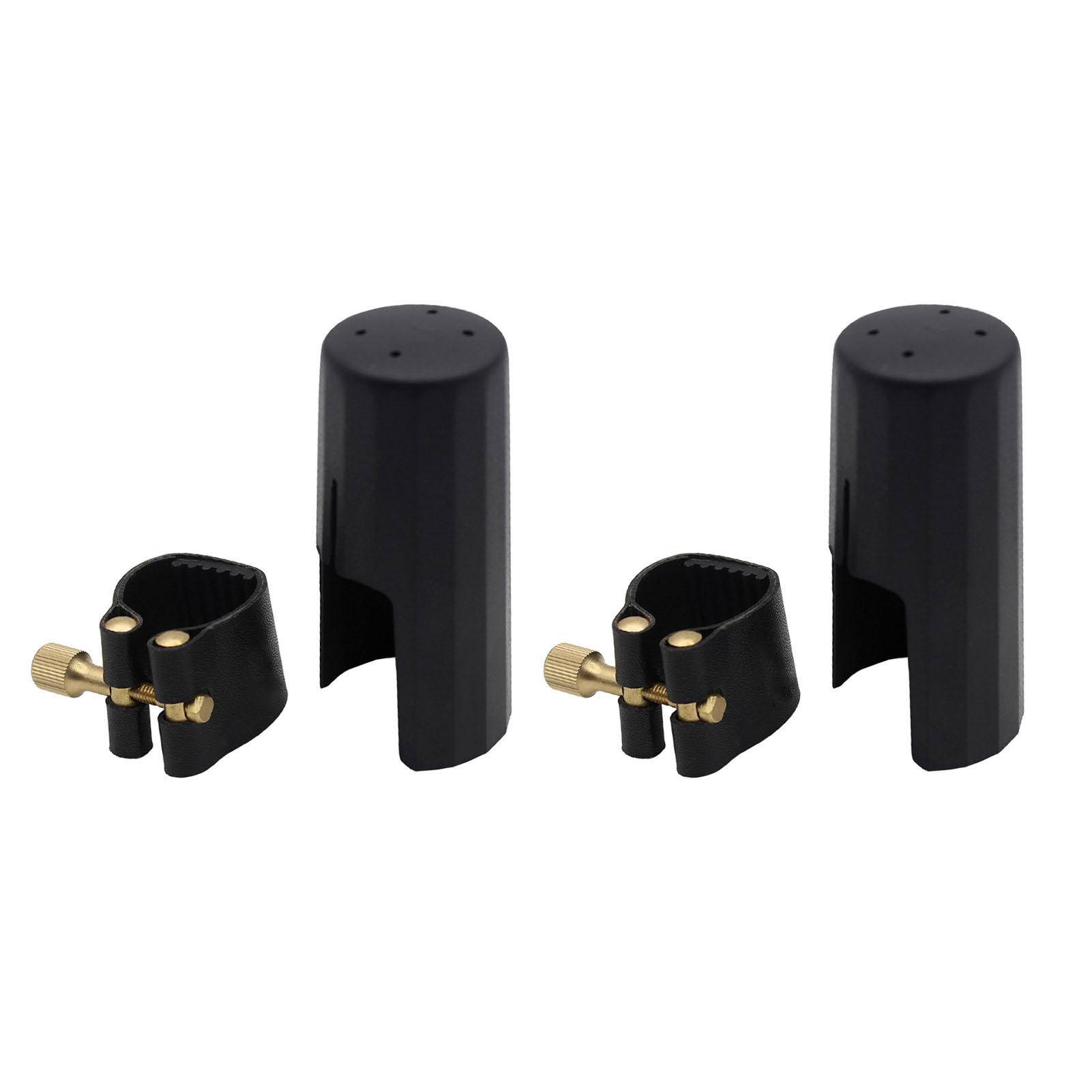 Alto Saxophone Leather Ligature and Mouthpiece Cap Ligature Fastener Mouthpiece Cover for Alto Saxophone