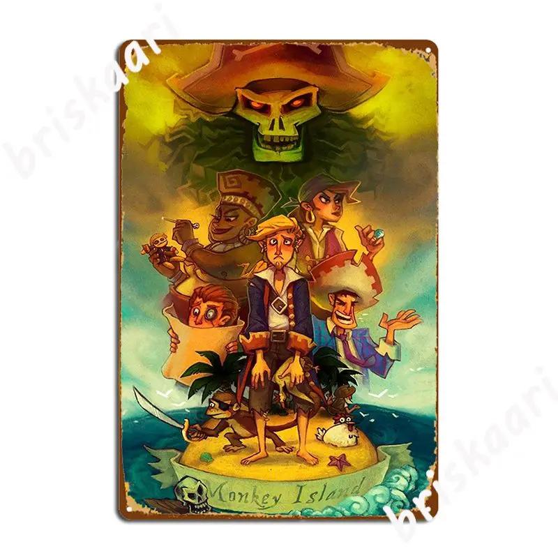 Monkey Island Metal Sign Wall Cave Garage Decoration Cave Pub Design Tin Sign Posters 20x30cm